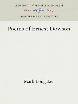 cover image of Poems of Ernest Dowson